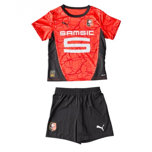 Dětský fotbalový dres Stade Rennais 2024-25 Domácí Krátký Rukáv (+ trenýrky)